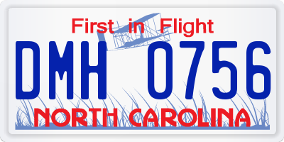 NC license plate DMH0756