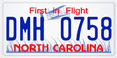 NC license plate DMH0758
