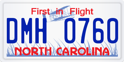 NC license plate DMH0760