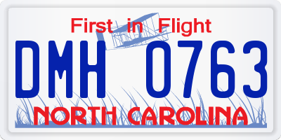 NC license plate DMH0763