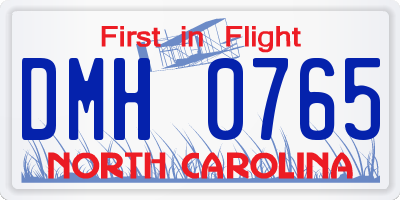NC license plate DMH0765