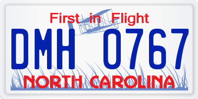 NC license plate DMH0767