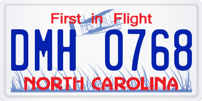 NC license plate DMH0768