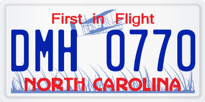 NC license plate DMH0770