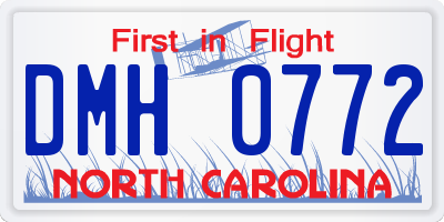 NC license plate DMH0772