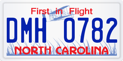 NC license plate DMH0782