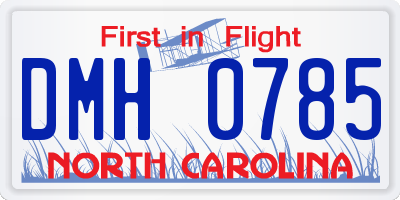 NC license plate DMH0785