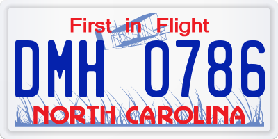 NC license plate DMH0786