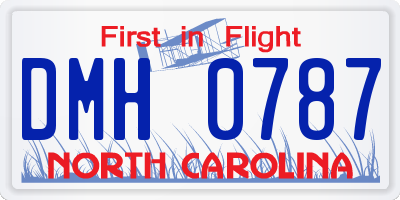 NC license plate DMH0787