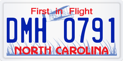 NC license plate DMH0791