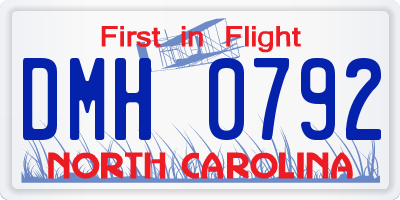 NC license plate DMH0792