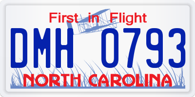 NC license plate DMH0793