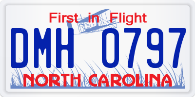 NC license plate DMH0797