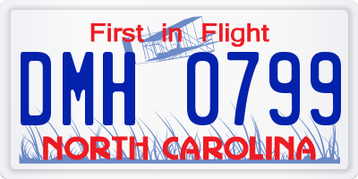 NC license plate DMH0799
