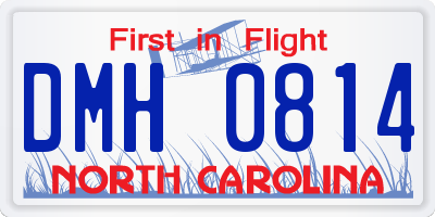 NC license plate DMH0814