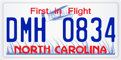 NC license plate DMH0834