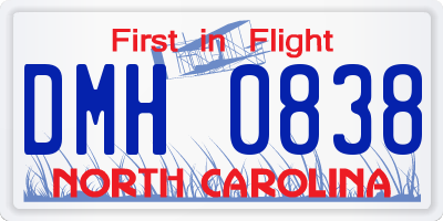 NC license plate DMH0838