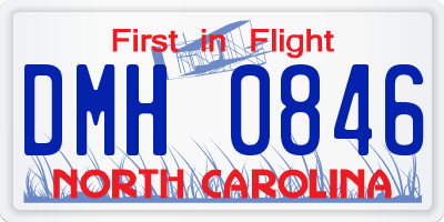 NC license plate DMH0846
