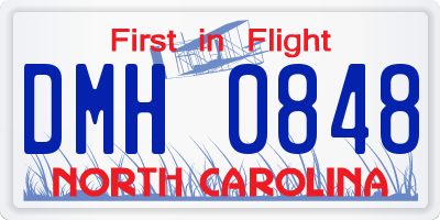 NC license plate DMH0848