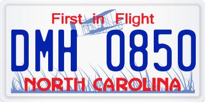 NC license plate DMH0850