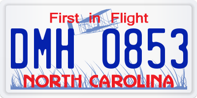 NC license plate DMH0853