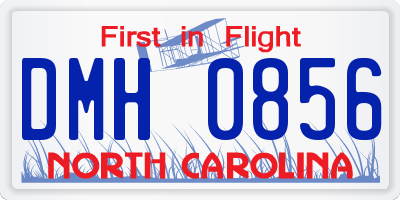 NC license plate DMH0856