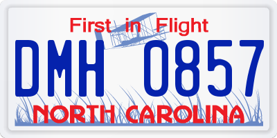 NC license plate DMH0857