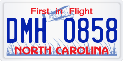 NC license plate DMH0858
