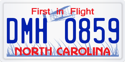 NC license plate DMH0859
