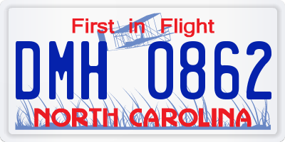 NC license plate DMH0862