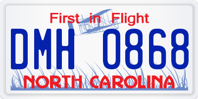 NC license plate DMH0868