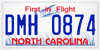 NC license plate DMH0874