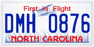 NC license plate DMH0876