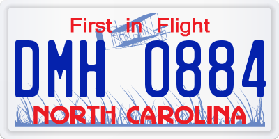 NC license plate DMH0884