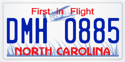 NC license plate DMH0885