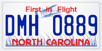 NC license plate DMH0889