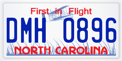 NC license plate DMH0896
