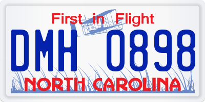 NC license plate DMH0898