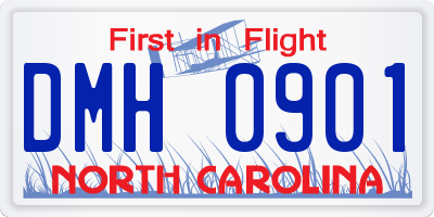 NC license plate DMH0901