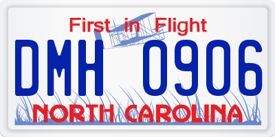 NC license plate DMH0906