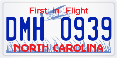 NC license plate DMH0939