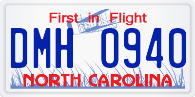 NC license plate DMH0940