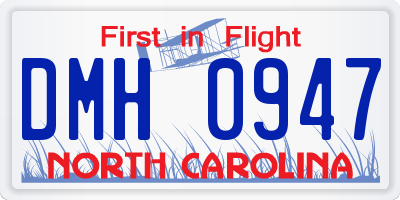 NC license plate DMH0947