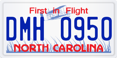 NC license plate DMH0950