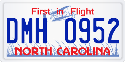 NC license plate DMH0952