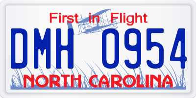 NC license plate DMH0954
