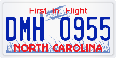 NC license plate DMH0955