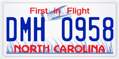 NC license plate DMH0958