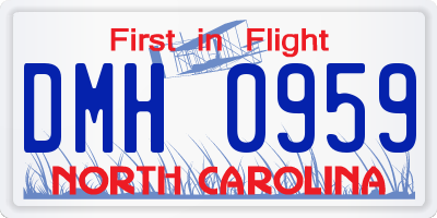 NC license plate DMH0959