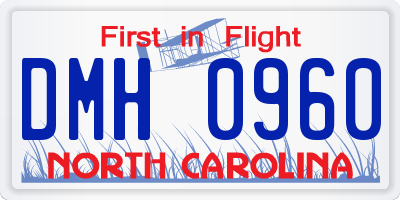 NC license plate DMH0960